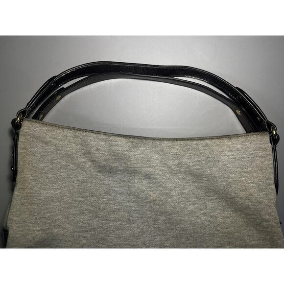 Juicy Couture Y2K Shoulder Bag Womens Gray Hobo Iridescent Trim Velvet Logo - Picture 10 of 14